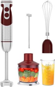Pro Titanium Reinforced 5 in1 Immersion Hand Blender, Powerful with 80% Sharper Blades, 12 Speed Corded Blender, Including 500ml Chopper, 600ml B
