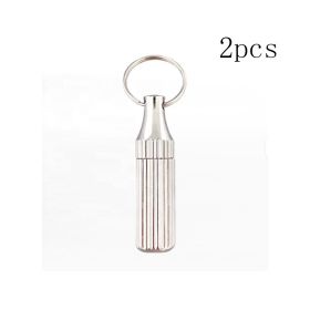 2PCS Stainless Steel Mini Pocket Knife - Leaf-Shaped Portable Capsule Knife With Keychain, Handcrafted Wooden Handle For Outdoor Camping, Fishing (Option: silver)