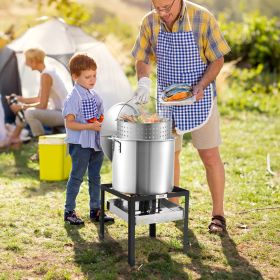 60 Qt Seafood Boiling Kit With Strainer Outdoor Crab Crawfish Cooking Pot (Option: silver)