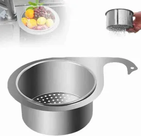 Stainless Steel Swan Sink Strainer Basket,Kitchen Sink Drain Filter,Sink Drain Strainer Basket,Swan Sink Strainer Basket,Stainless Steel Draining (Option: silver)
